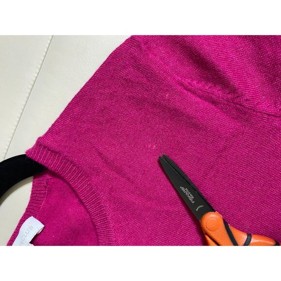 Charter Club Fuchsia Pink Merino Wool Crewneck Pullover Sweater Womens Medium - Picture 7 of 14